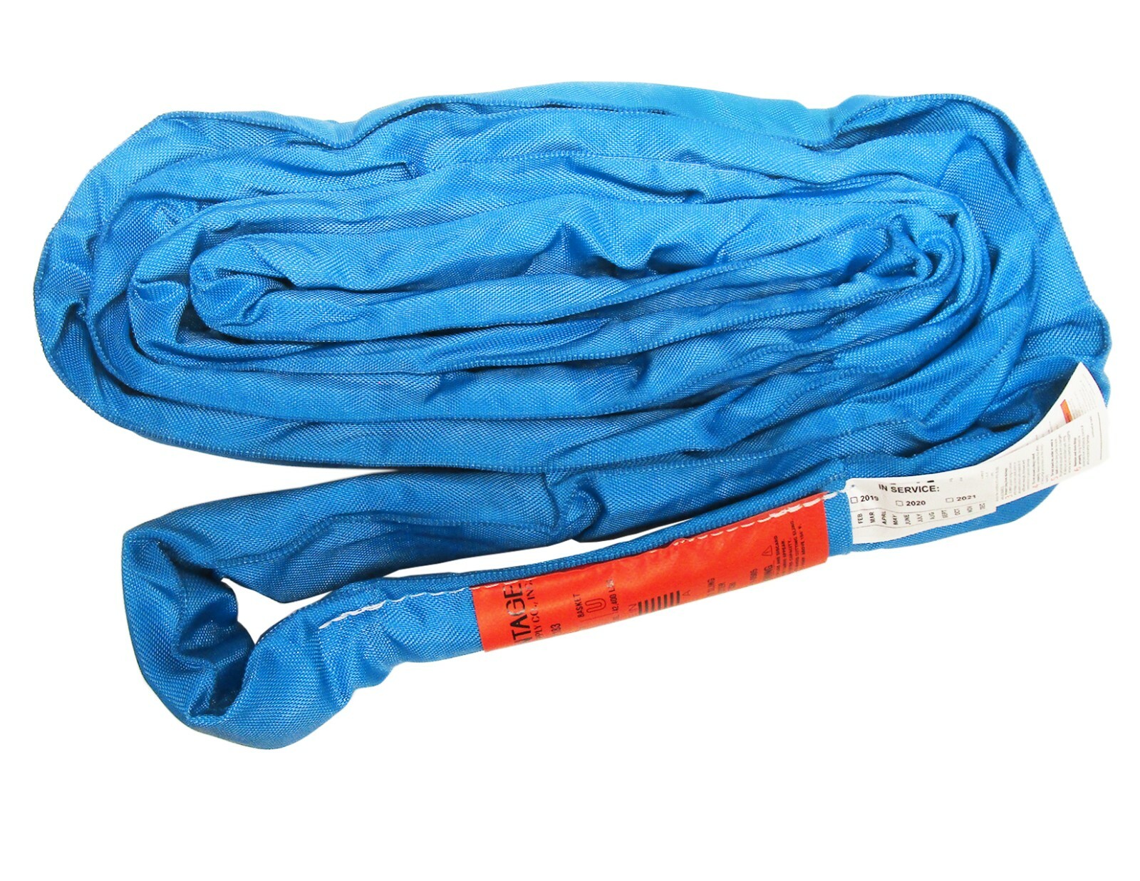 Domestic Blue 16′ Endless Round Lifting Sling Polyester Rim Wrecker Pull Strap