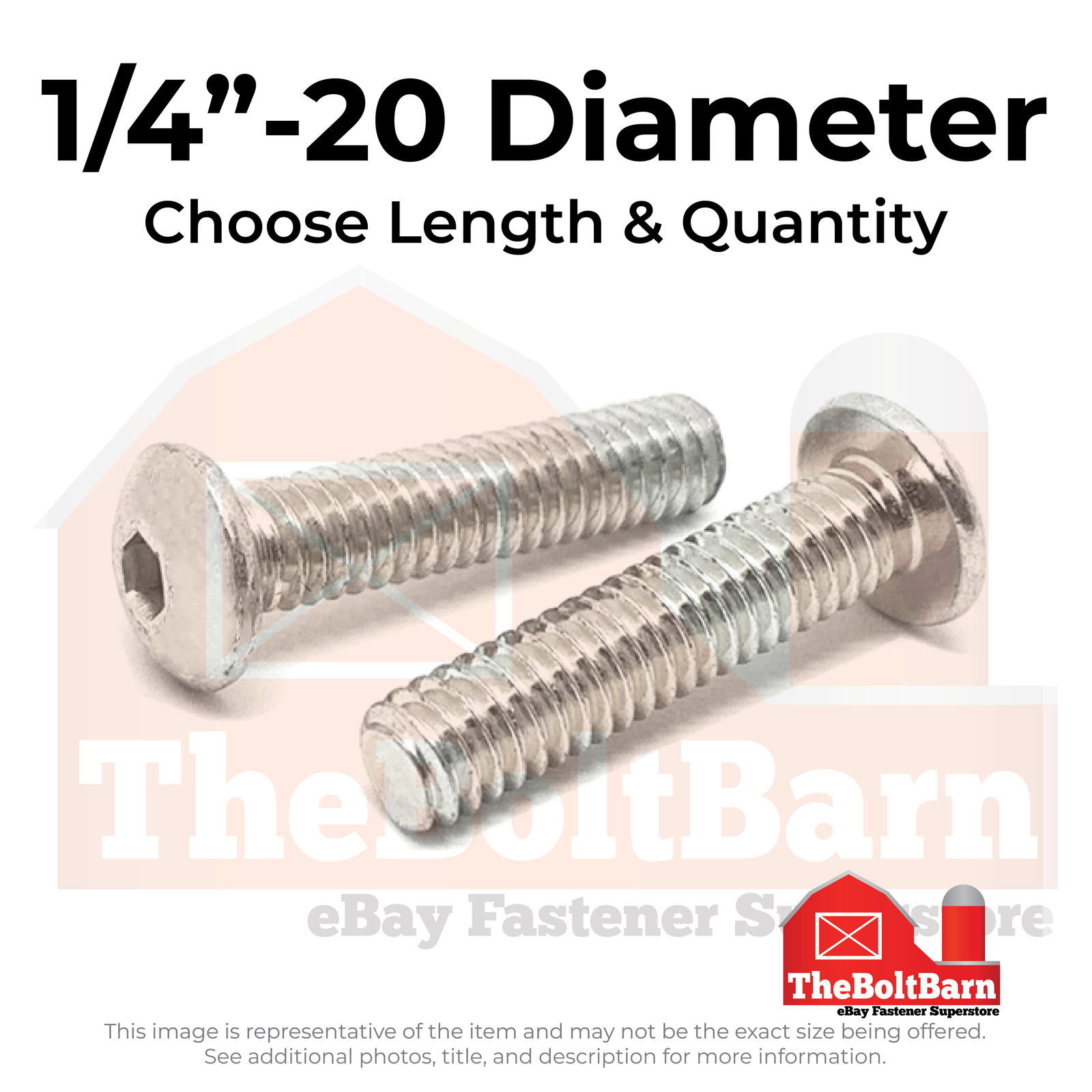 1/4″-20 316 Stainless Steel Button Head Socket Cap Screws (Choose Length & Qty)