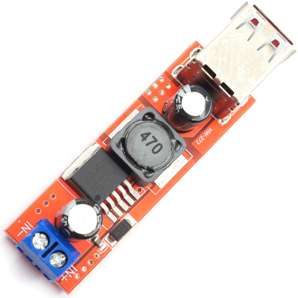 5pcs Dual USB LM2596 5V 3A Voltage Step-down Buck Module 6-40V IN with Terminals