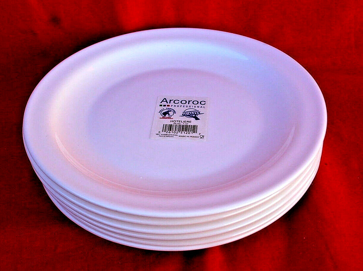 Arcoroc Hoteliere 57974 7 1/2″ Narrow Rim Plates New Lot of 6 C1042