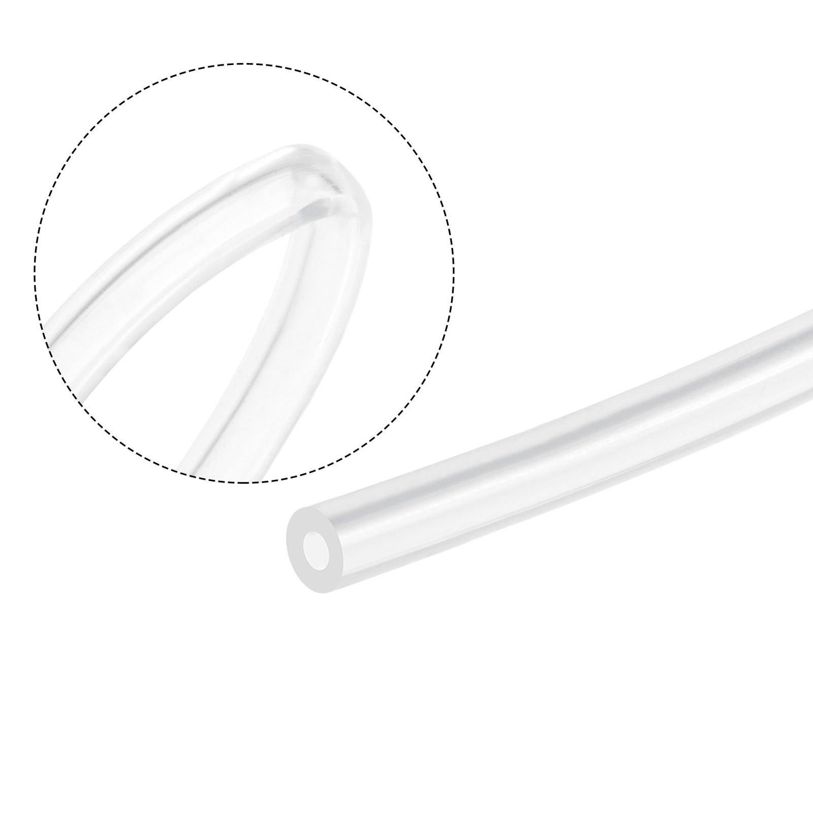 Clear Silicone Tubing 1/8″(3.2mm) ID 1/4″(6.4mm) OD 1/16″ Wall 6.6ft Flexible