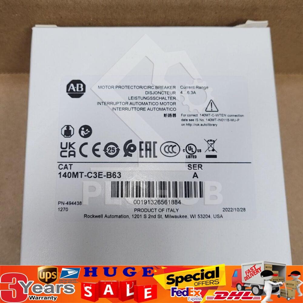 ALLEN BRADLEY 140MT-C3E-B63 Motor Protector / Circuit Breaker US Free Tax