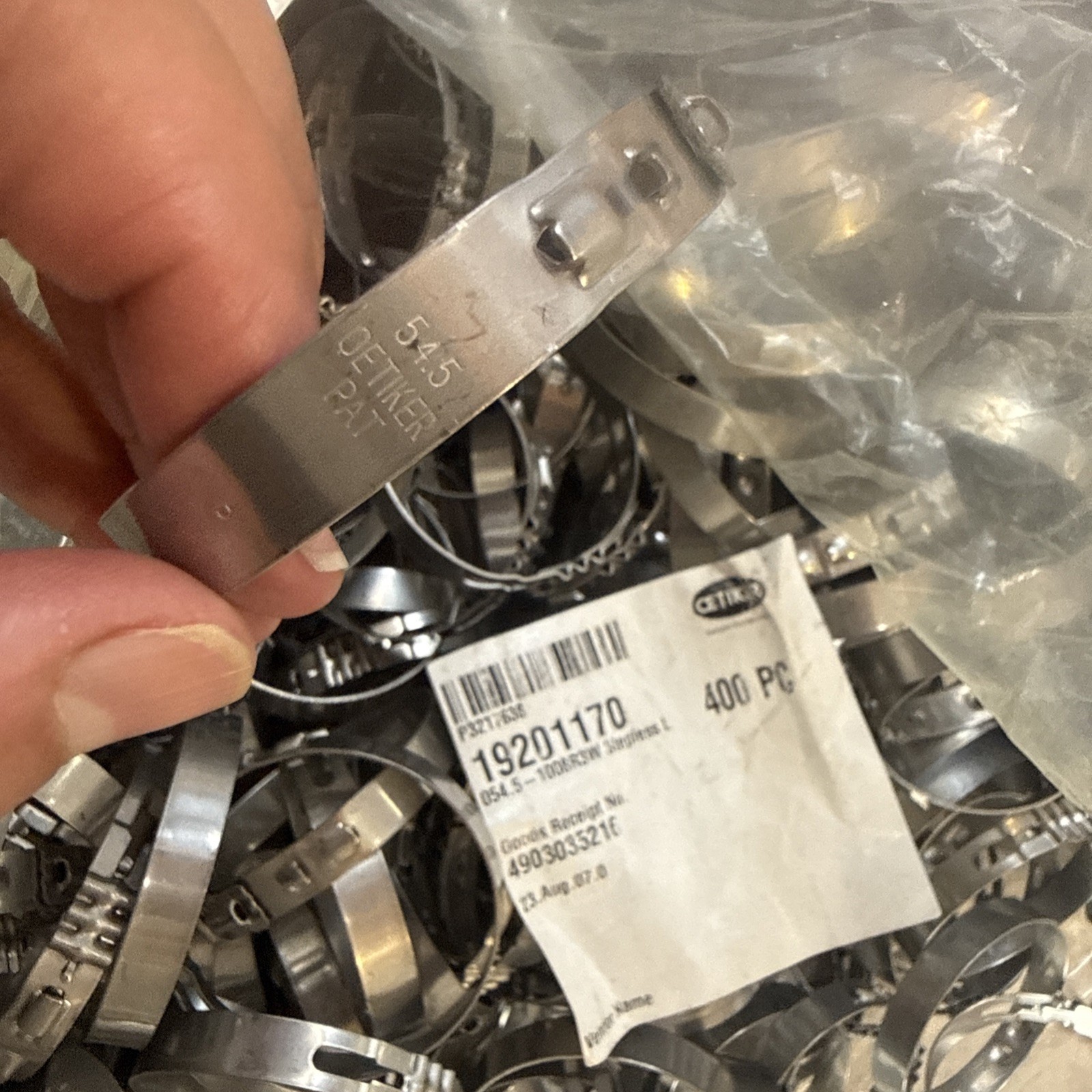 400 PCS OETIKER STEPLESS LOW PROFILE CLAMP 192 54.5 19201170 1008R3W