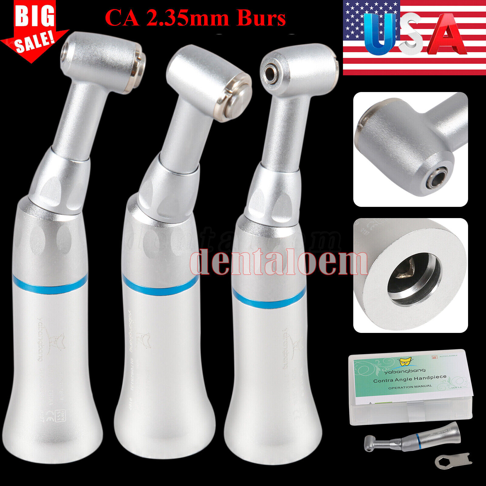 NSK Style Dental Slow Low Speed Contra Angle Handpiece Push Button Attach E-Type