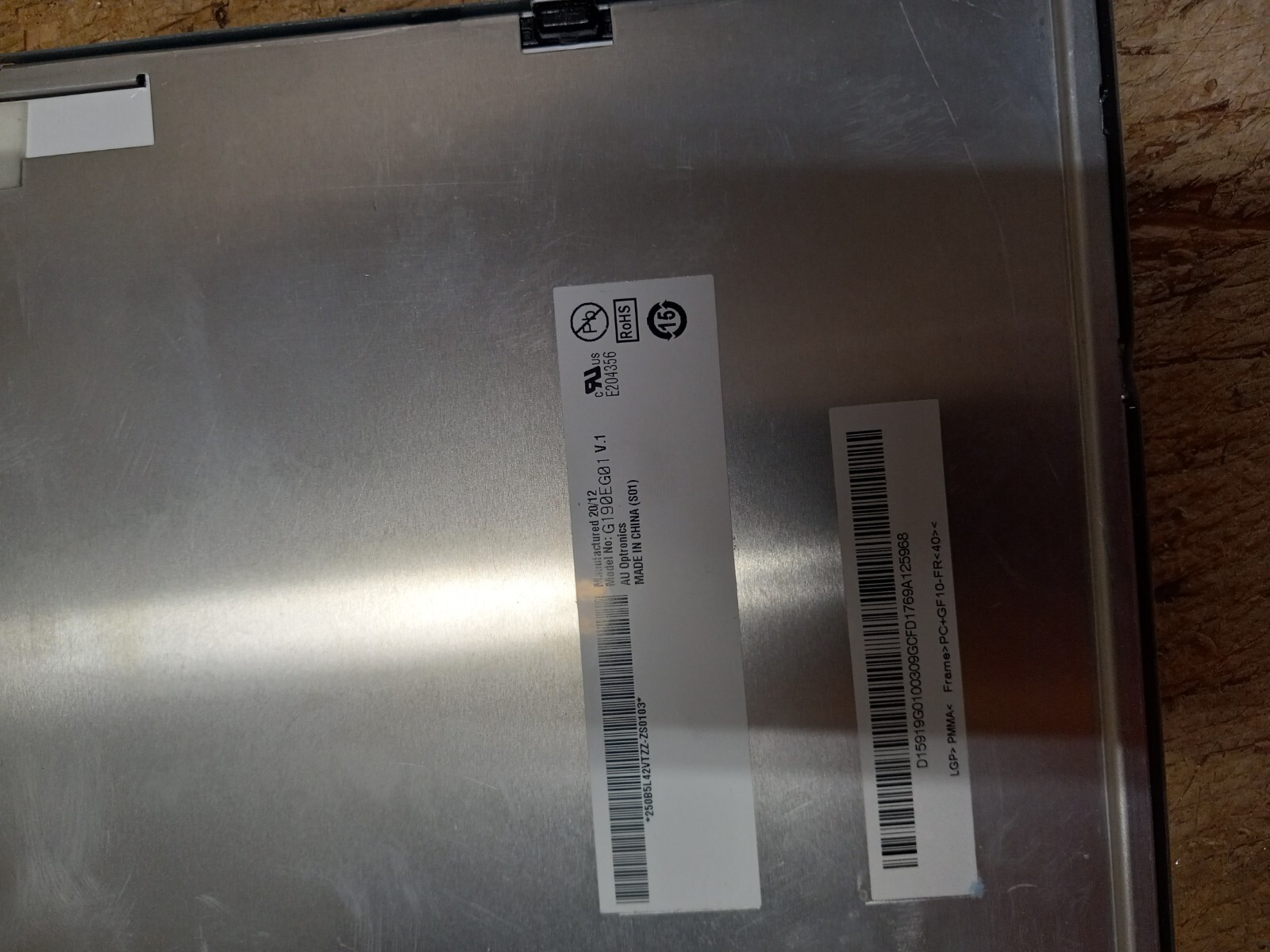 USED/LIGHT WEAR LCD AUO G190EG01 V1 LCD Screen 19 1280×1024 G2U