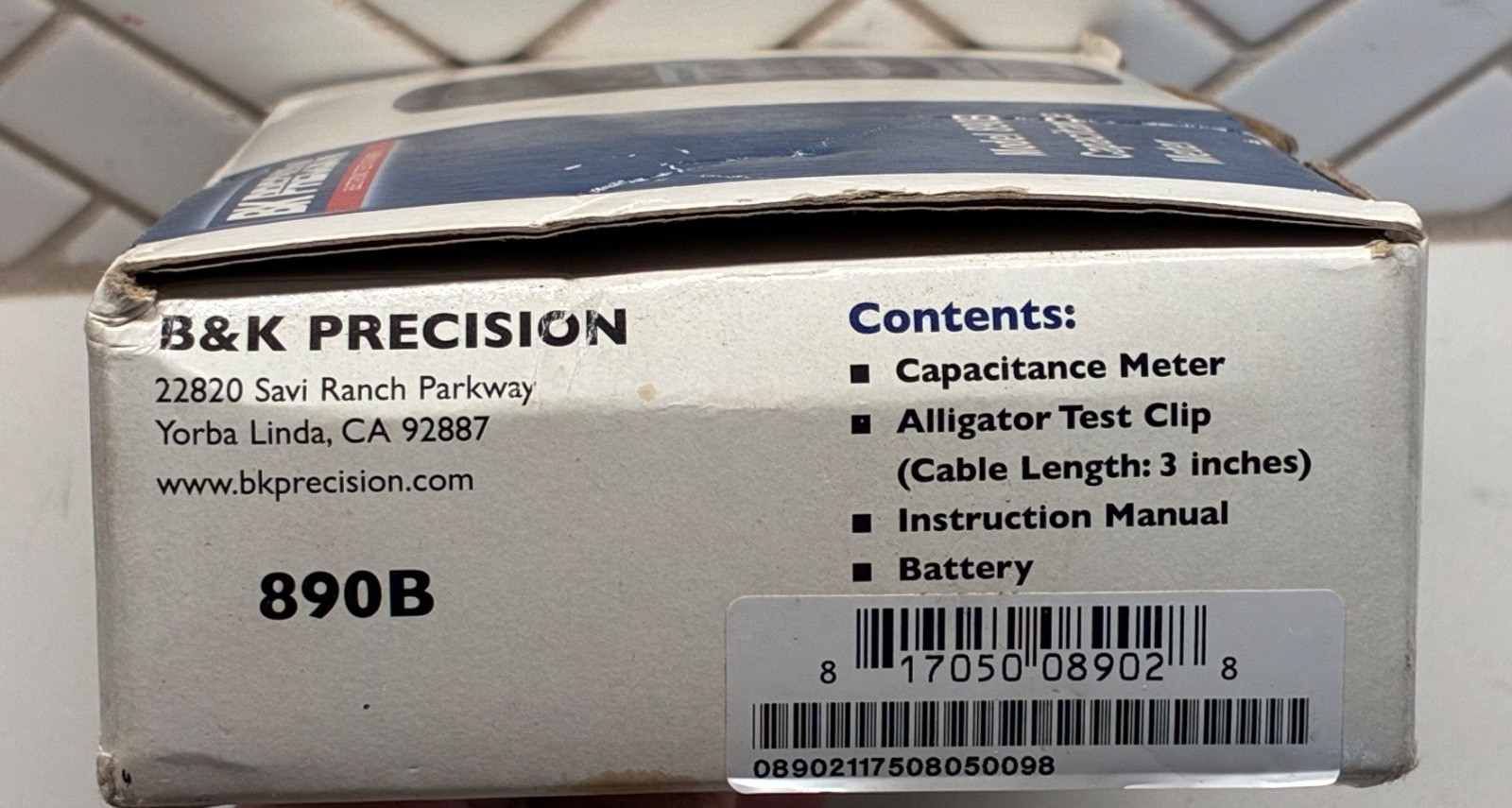 B&K Precision 890B Handheld Capacitance Meter Measures Up To 50mF W/ Test Leads