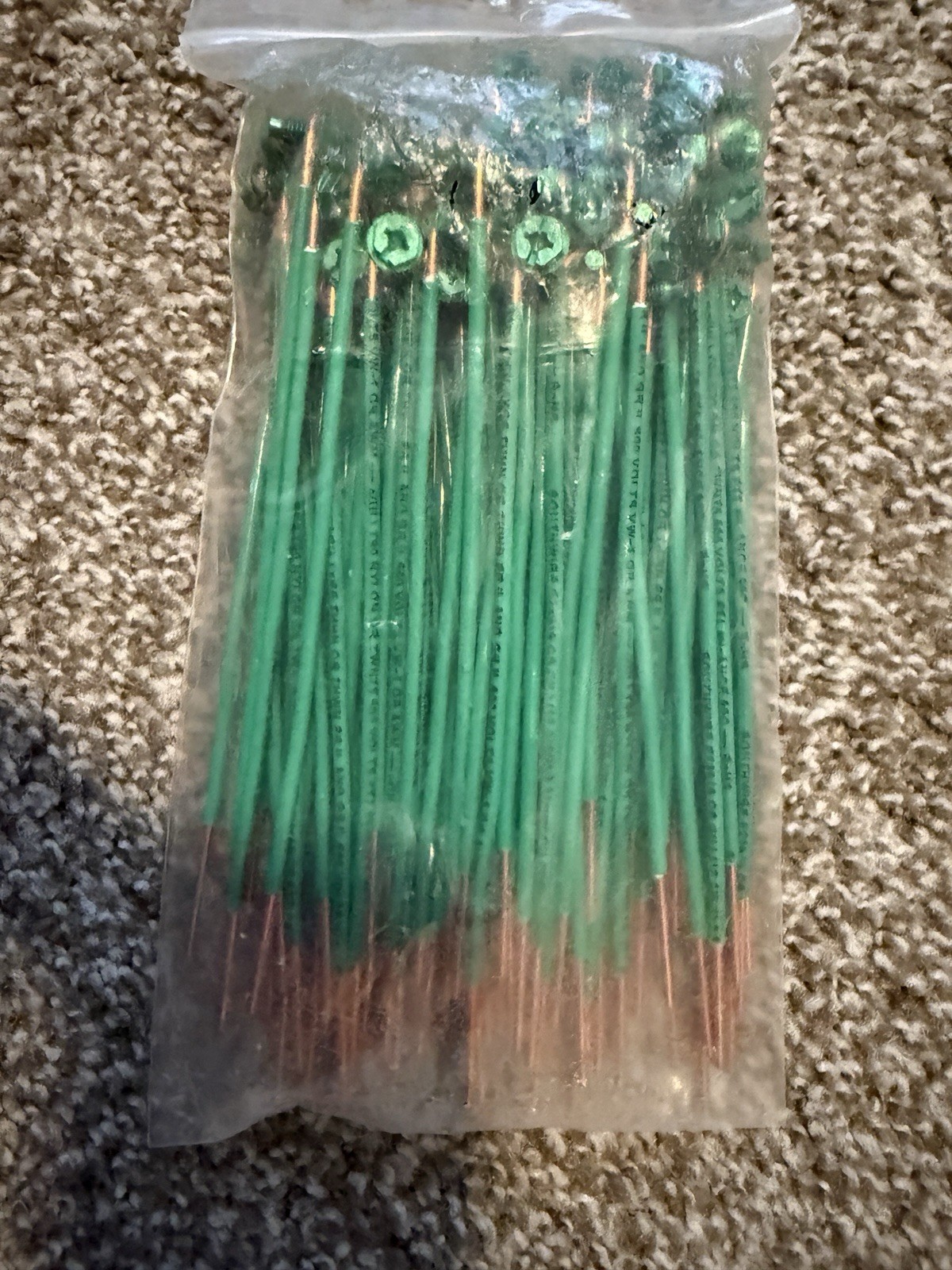 100 PACK Green Ground Wire and Screw 6.5″ Overall Length NEW