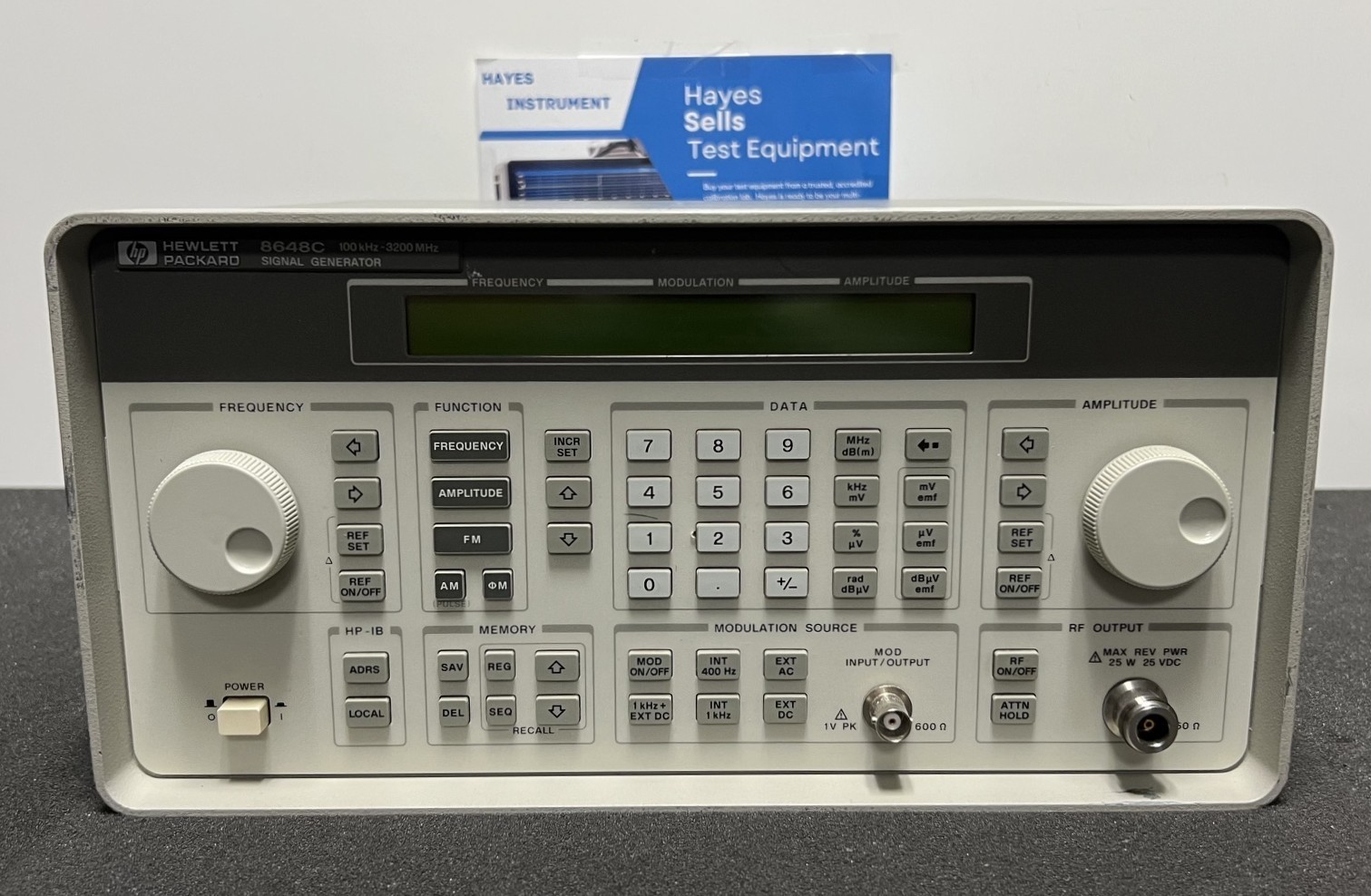 HP / AGILENT 8648C RF SIGNAL GENERATOR 100KhZ to 3.2GHz, CALIBRATED TIL 07/2027!