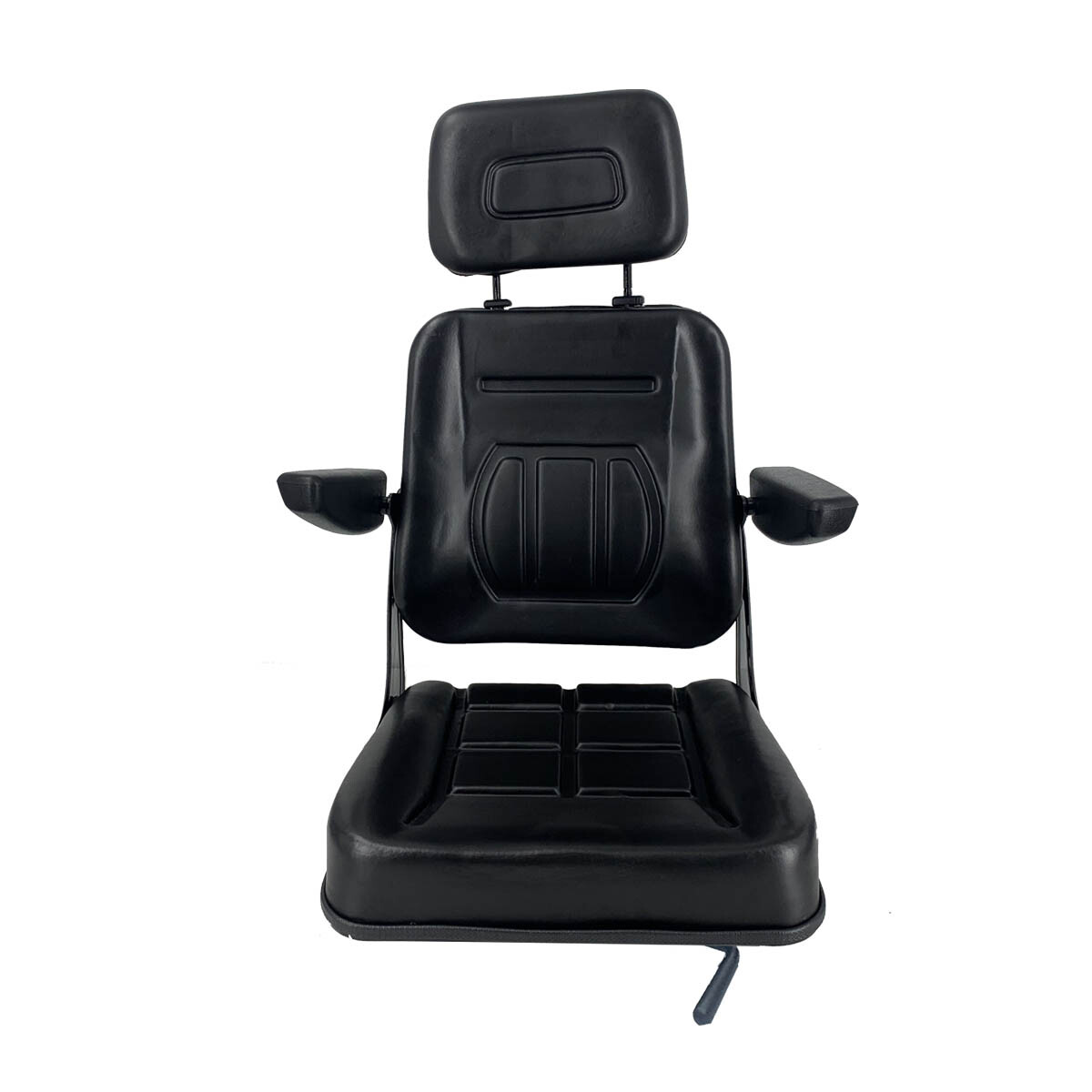 High Back Tractor Seat Suspension Lawn Mower Seat with Armrest & Slidable Track
