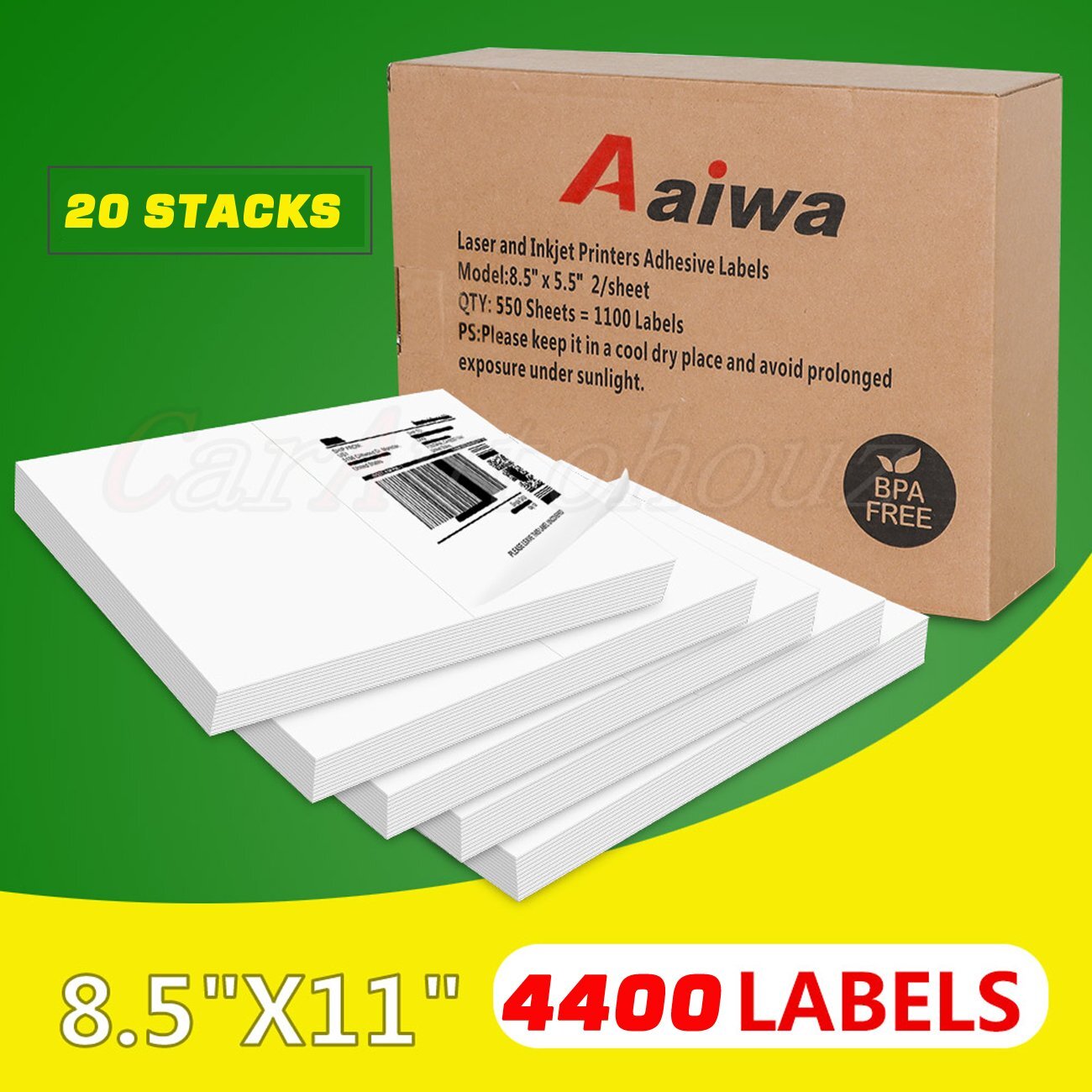 1100 Premium 8.5″X 5.5″ Self Adhesive Shipping Labels Half Sheet for Laser