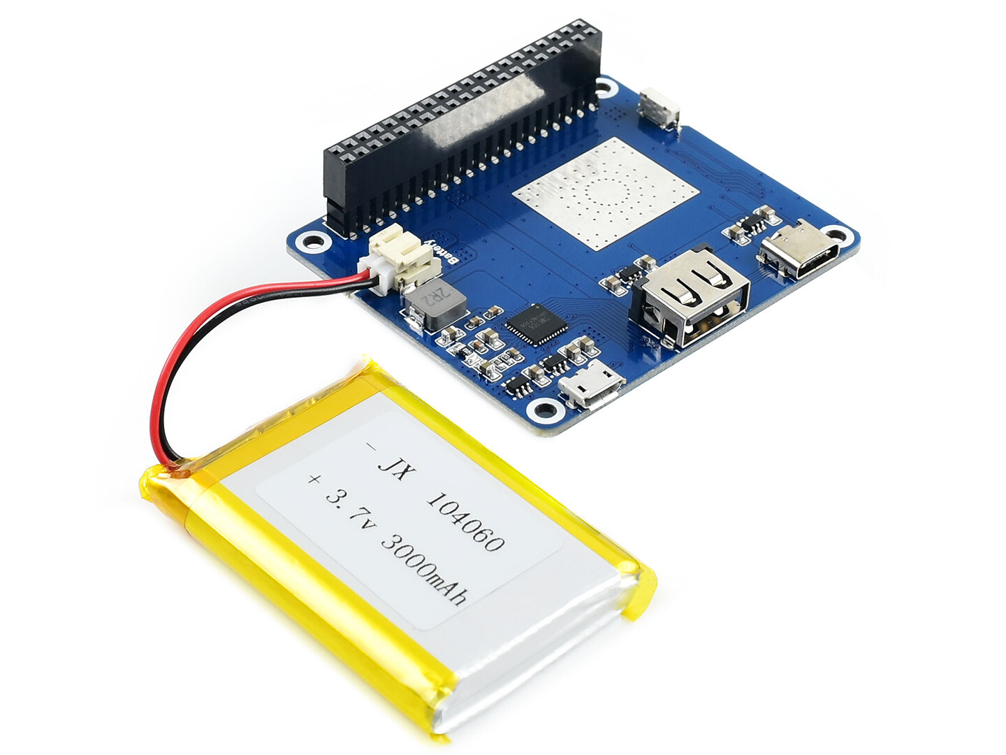 Waveshare Li-polymer Battery HAT for Raspberry Pi SW6106 Power Bank Solution 5V