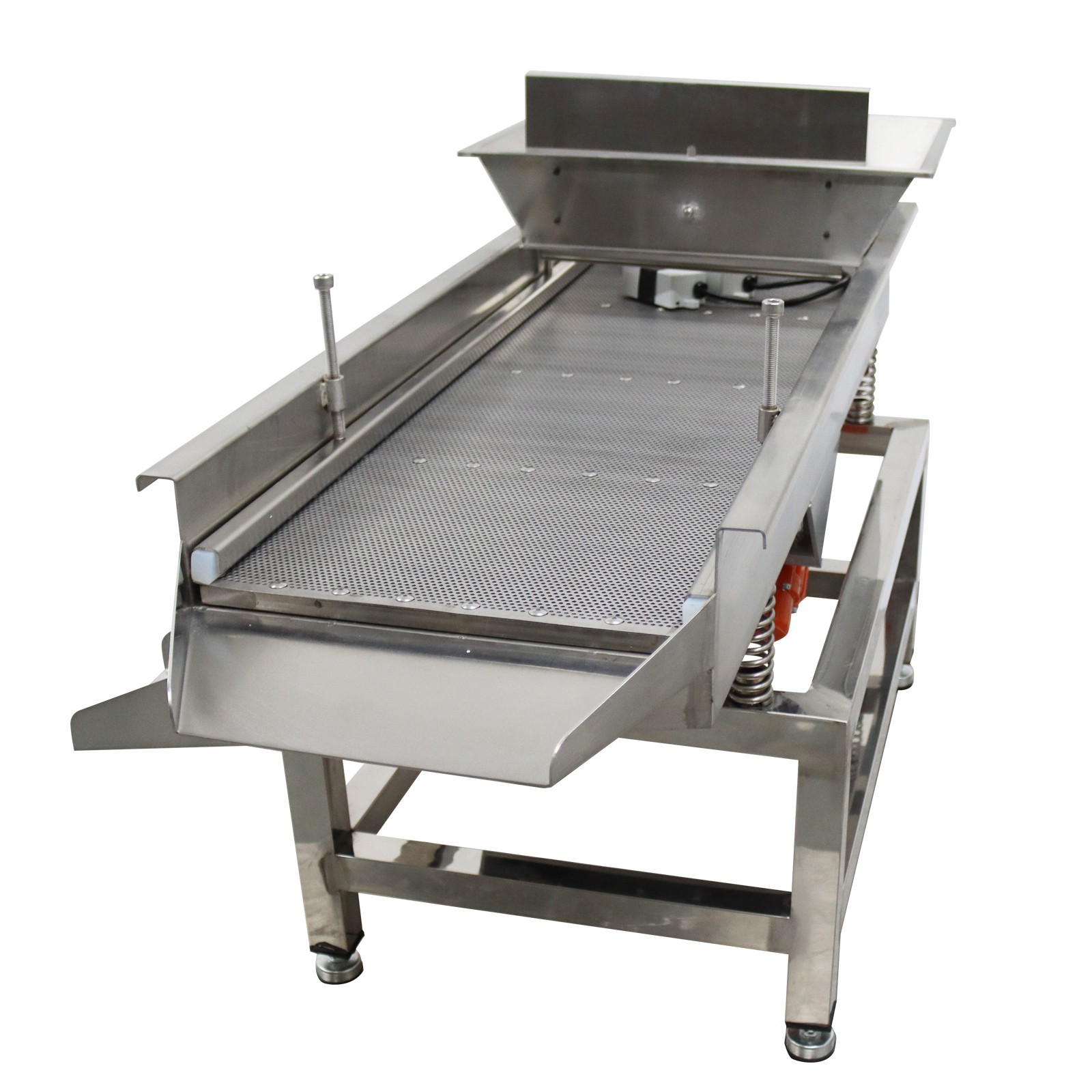 110V Linear Vibrating Screen Stainless Steel 3mm Hole 3000RPM Dual Motor