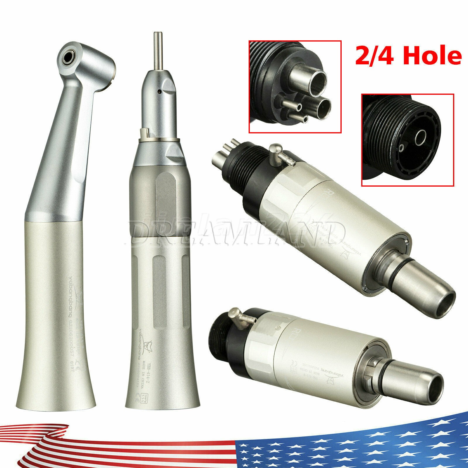 NSK Style Dental Low Speed Handpiece Contra Angle Straight Air Motor 2/4H YX4