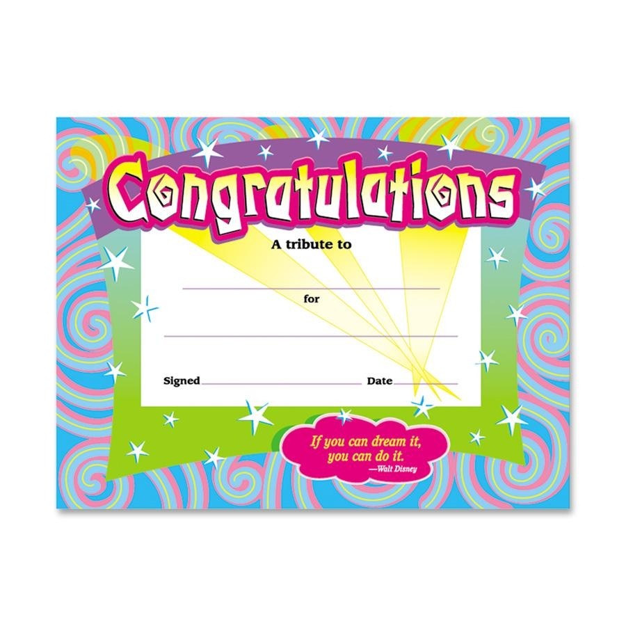 Trend Certificate Of Congratulation – 8.50″ X 11″ (T2954)