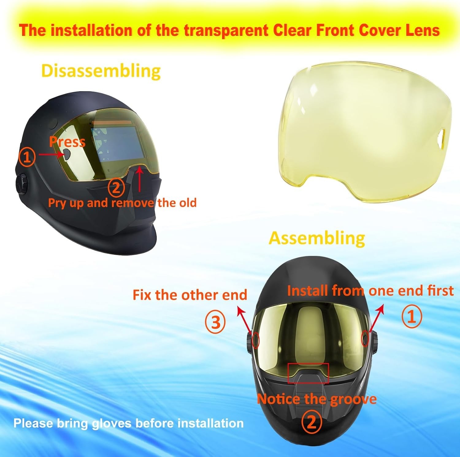 High Clarity Lens Replacement for ESAB Sentinel A50 – 5 Pack for Clear Vision