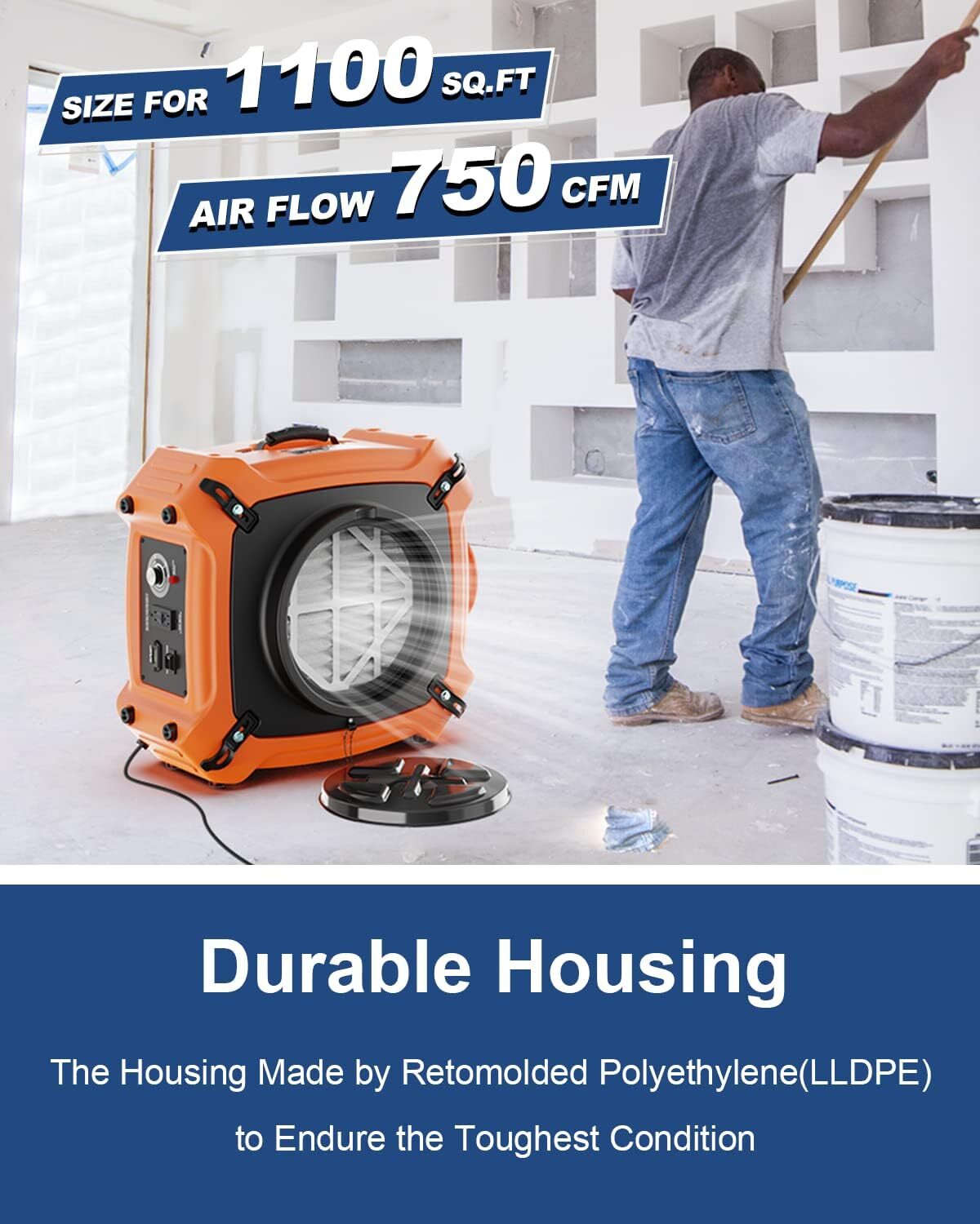 ALORAIR PureAiro HEPA Max 970 750CFM Air Scrubber Cleaner with UV-C & G-Plug