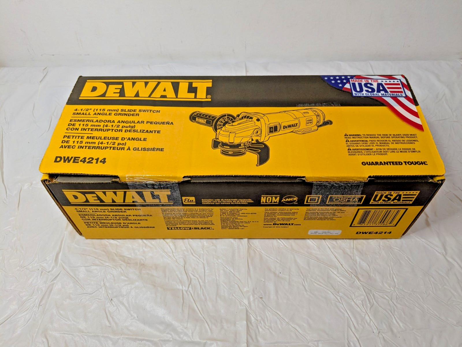 DEWALT Slide Switch Small Angle Grinder 4-1/2″ (115mm) DWE4214