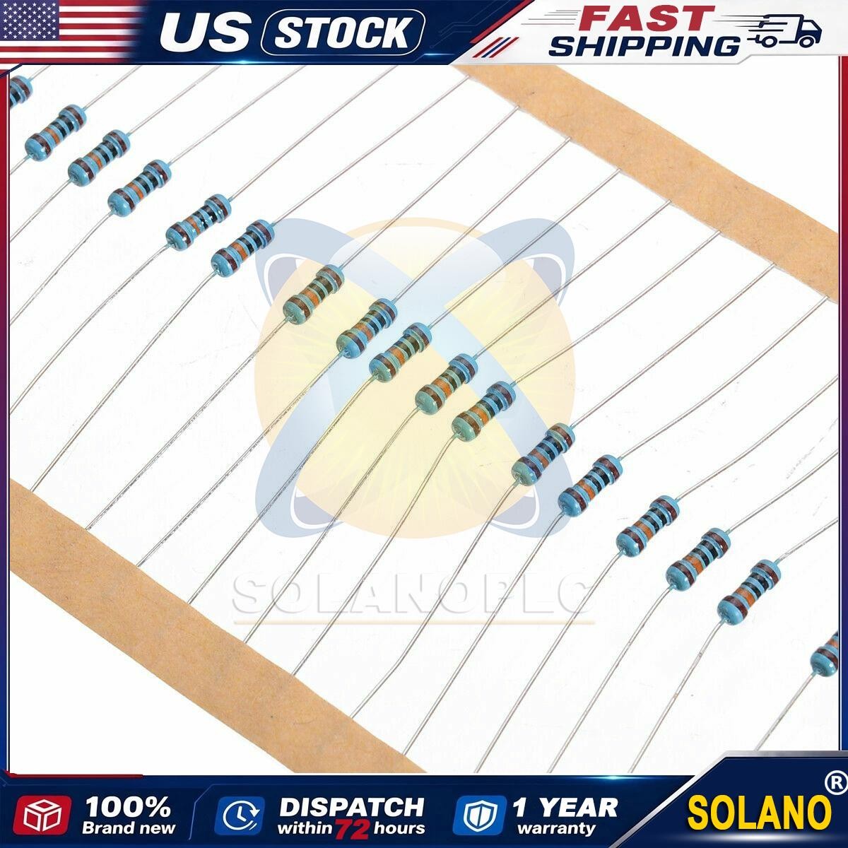 600pcs 30 Values 1/4W Metal Film Resistors Resistance Assortment Kit Set 1% USA