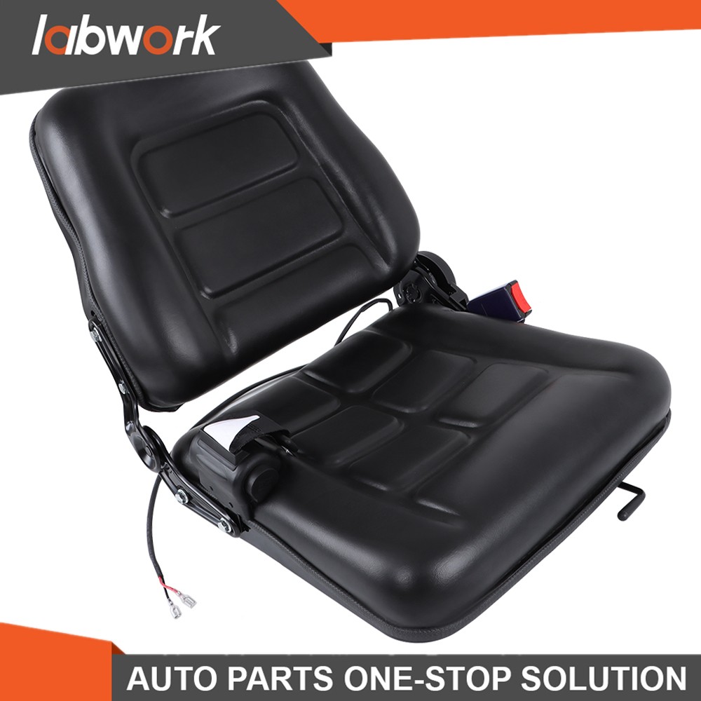 Labwork Universal Adjustable Forklift Tractor Seat Suspension Seat w/Safety Belt