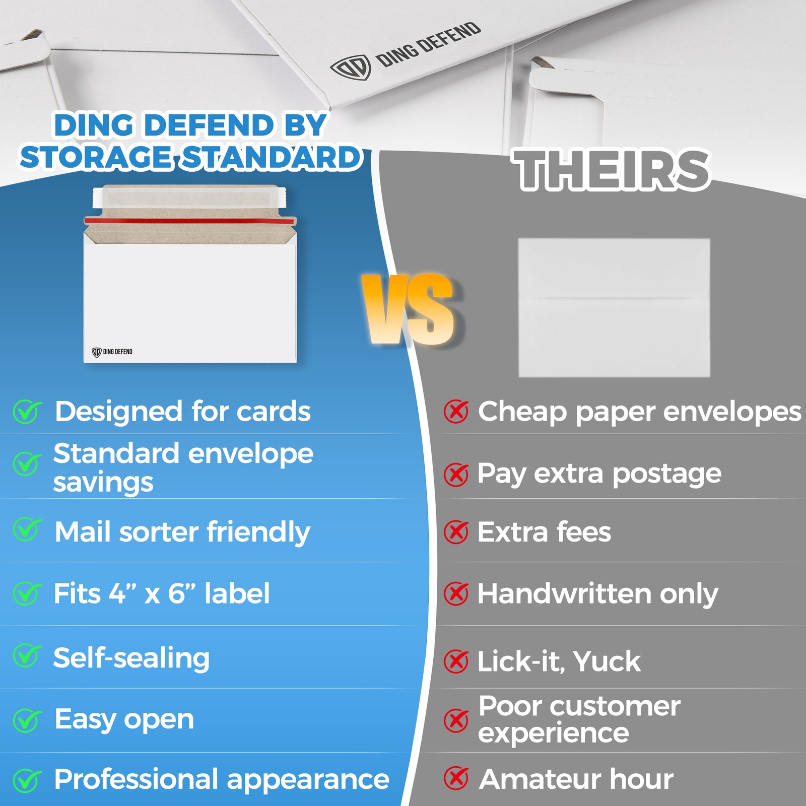 110-Pack Card Shipping Envelopes – 7 x 4.35 Inches Trading Cards Mailers