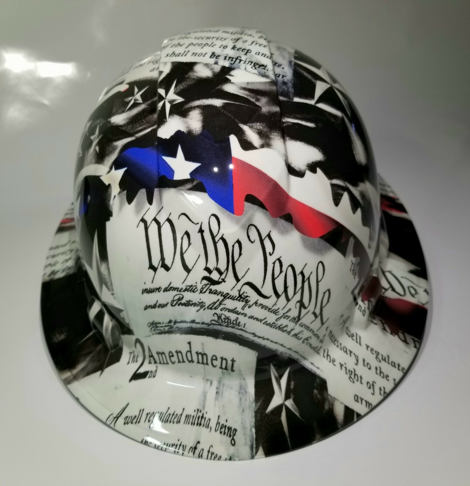 NEW FULL BRIM Hard Hat custom hydro dipped 2ND AMENDMENT IN YOUR FACE EDITION