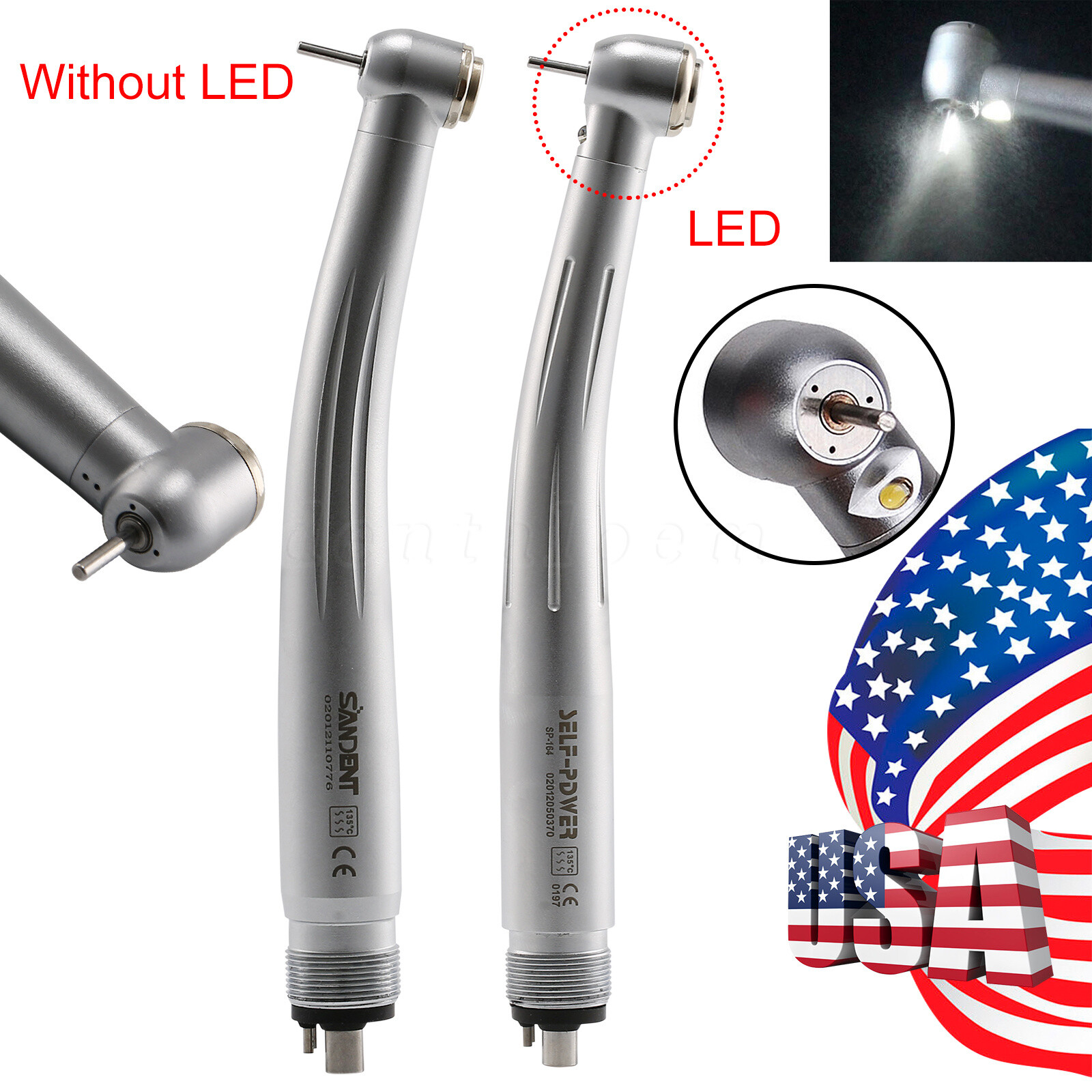 NSK Style Dental Fiber Optic LED E-generator / high speed handpiece 4HOLE/2HOLES