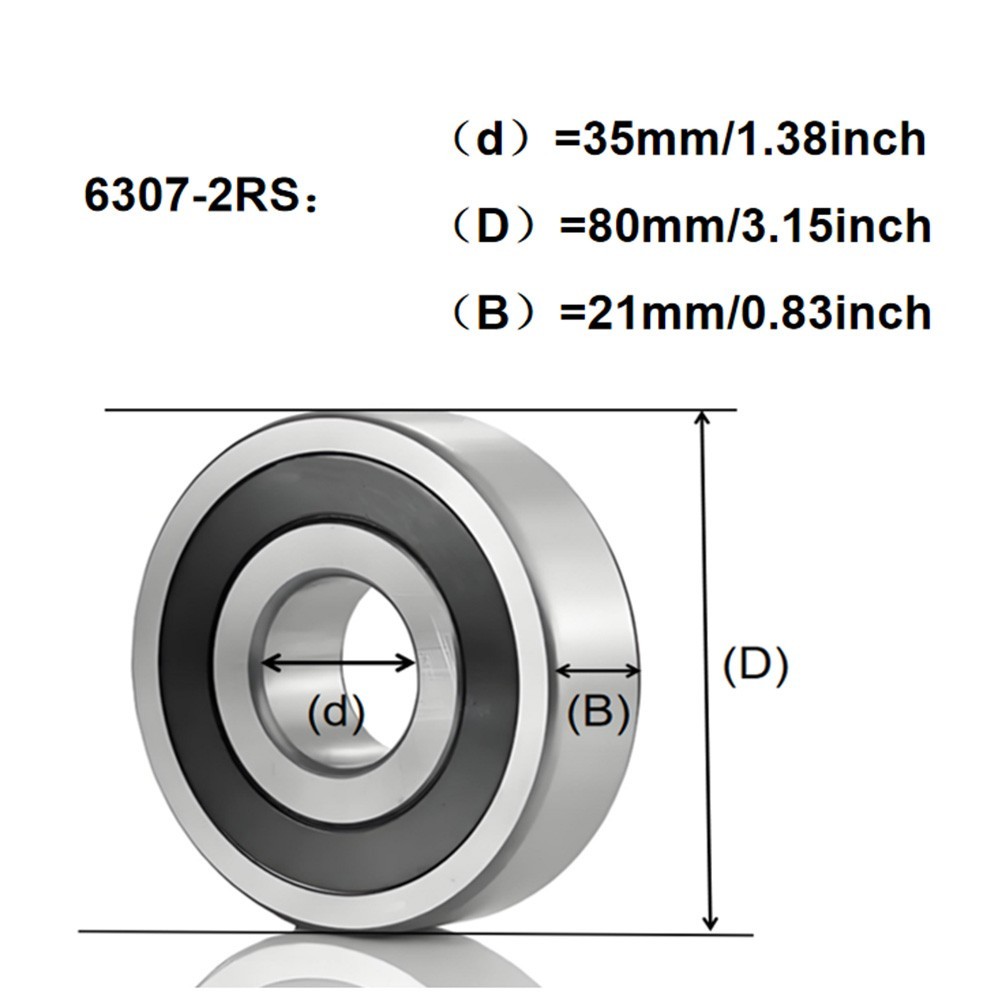 2PCS 6307-2RS Bearing 35×80×21mm Double Sealed