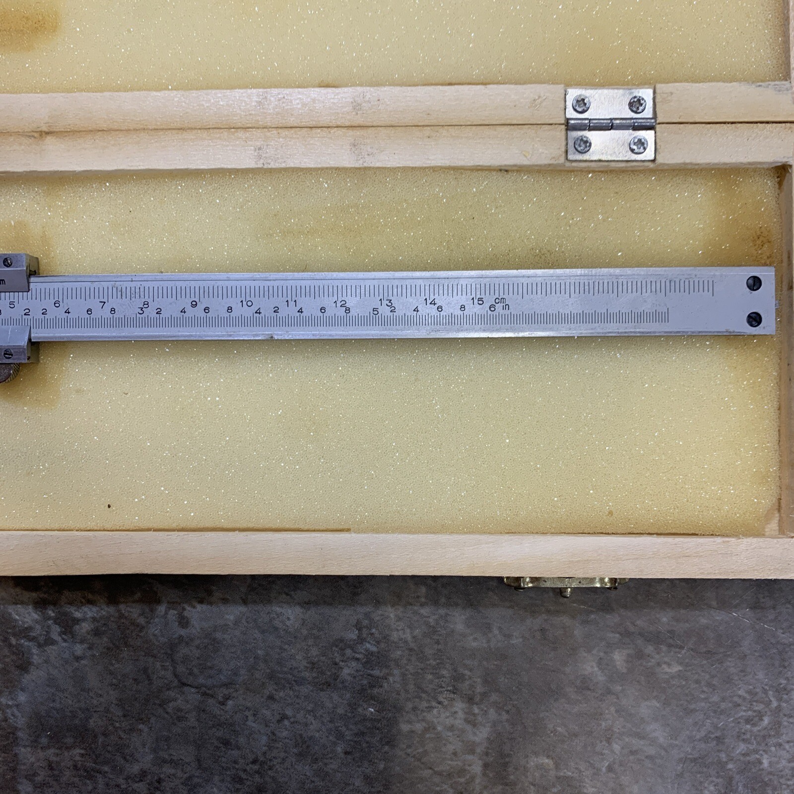 Vernier Calipers 6” X 1/1000 in 150 X 0.05mm With Wood Case