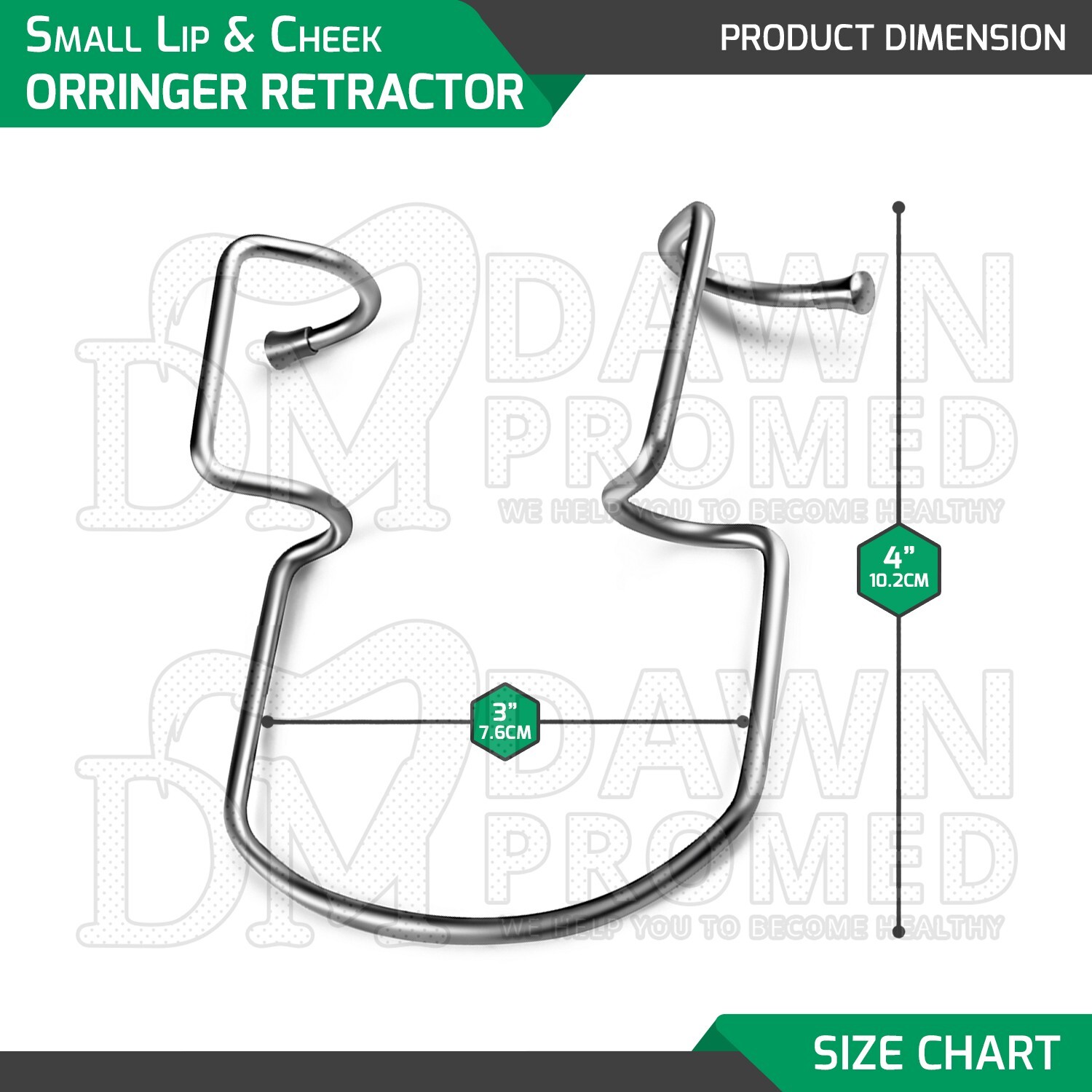3 Pcs Orringer Cheek Retractor Small, Medium & Large Mouth Opening Oral Set