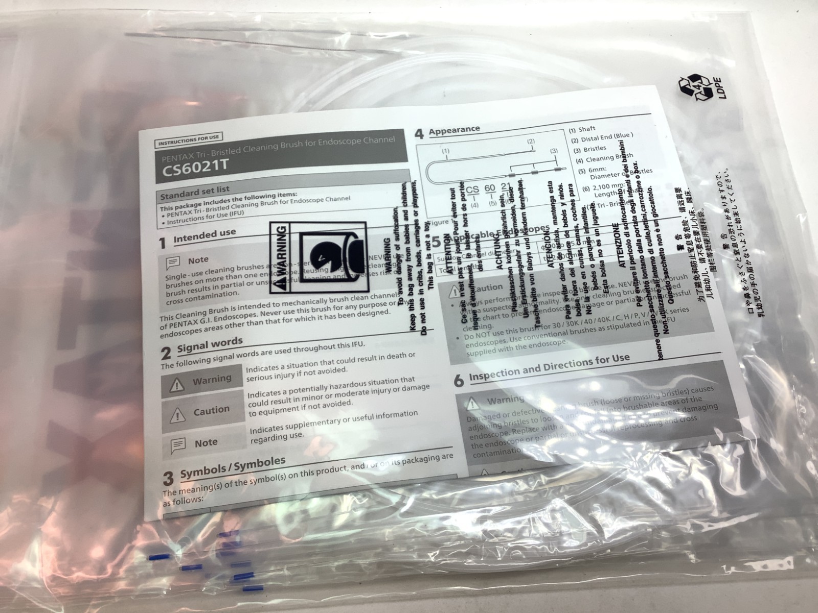 100CT Pentax Endoscope Channel Cleaning Brush CS6021T Endo Endoscopy Flexible