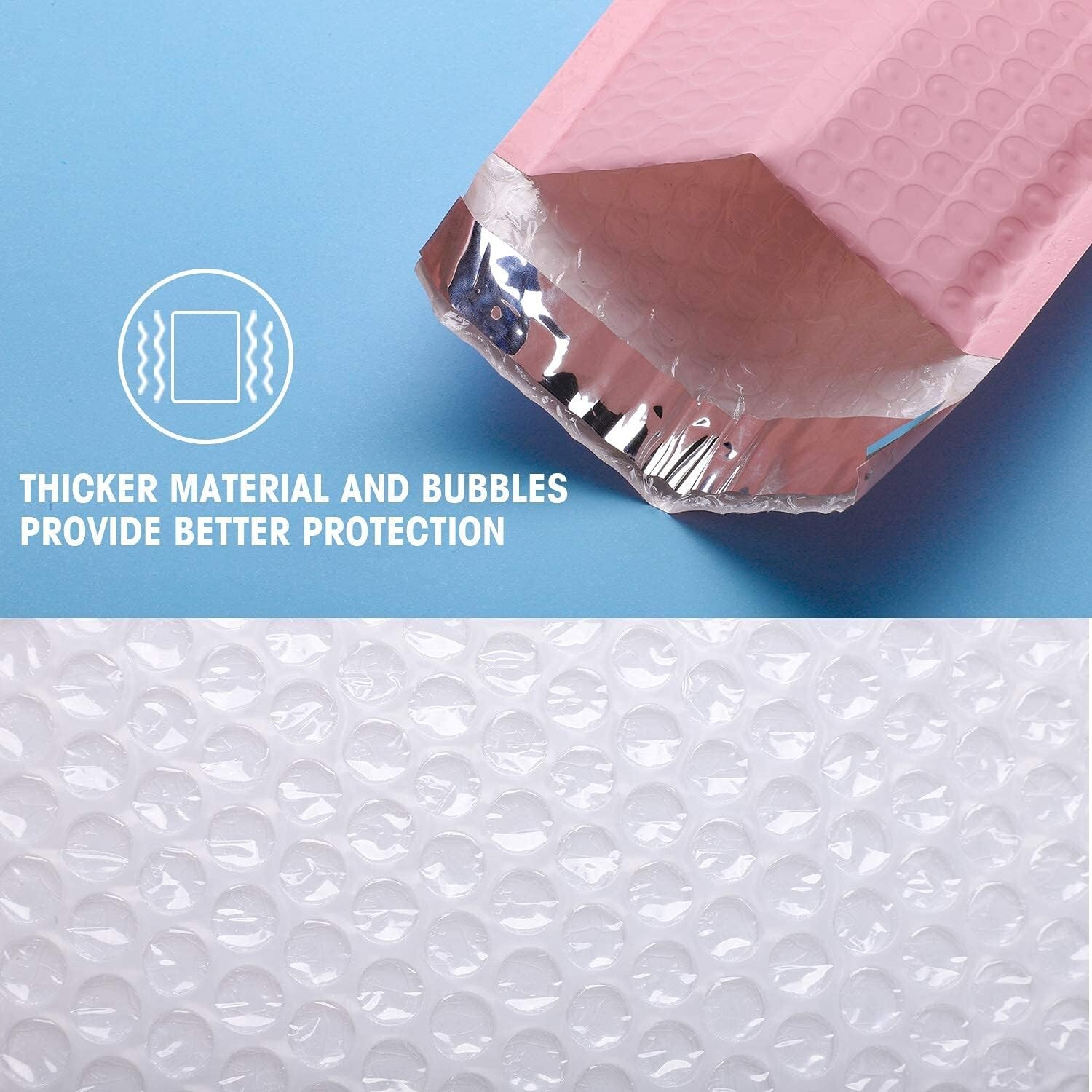 800pcs 4×8 Small Poly Bubble Mailers Padded Envelopes Bags 4×7 Light Pink #000