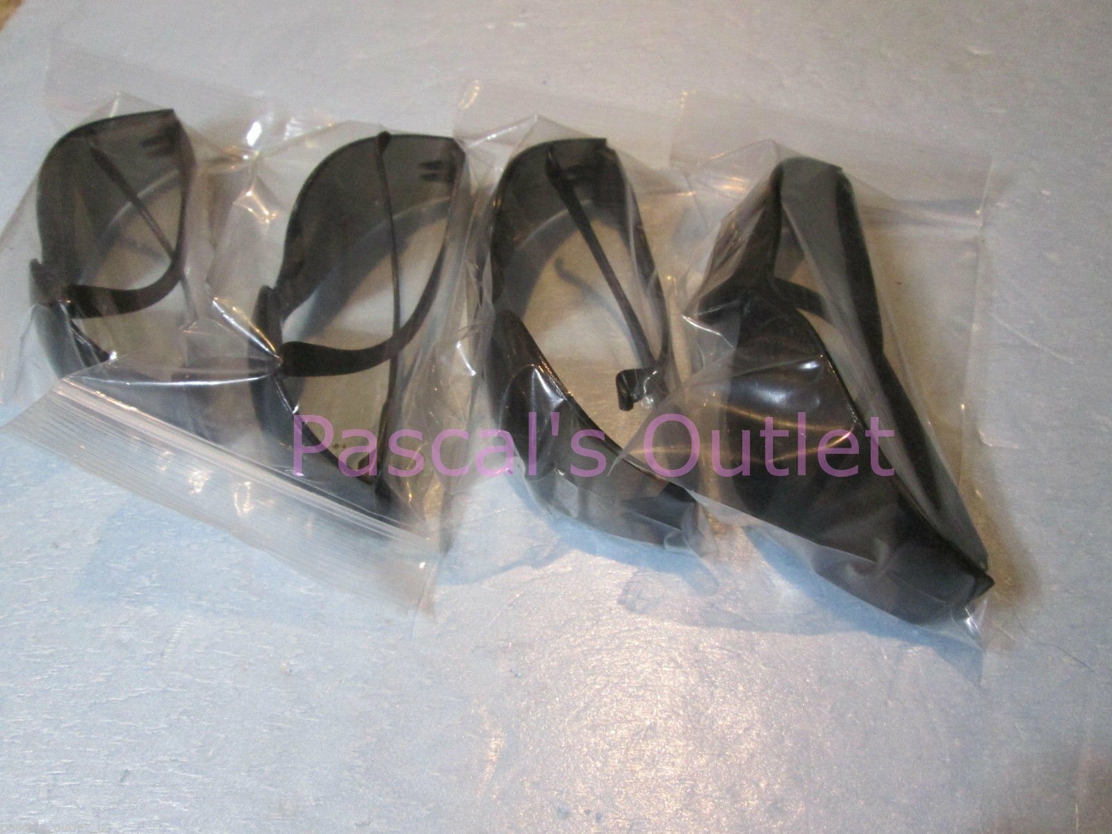 4 pack Tinted Safety Goggles (Dark grey smoke lens) Crews or Bulldog or Cordova