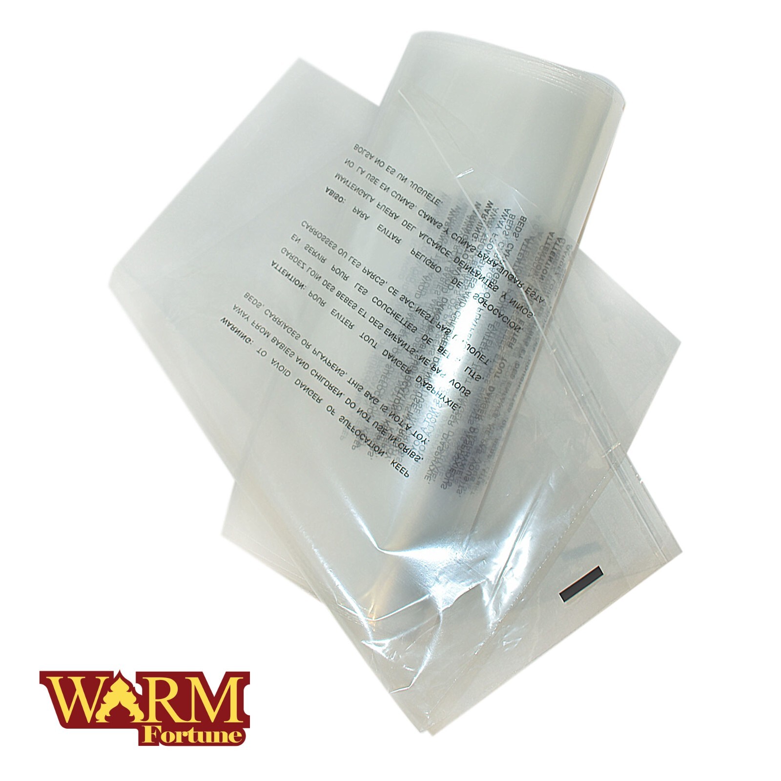 WF Clear Poly Bag 100 Self-Sealing Suffocation Warning Mailer Bags