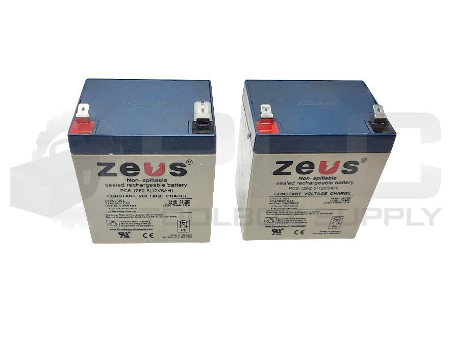 LOT OF 2 NEW ZEUS PC5-12F2-5 NON-SPILLABLE SEALED RECHARGEABLE BATTERY 12V5AH