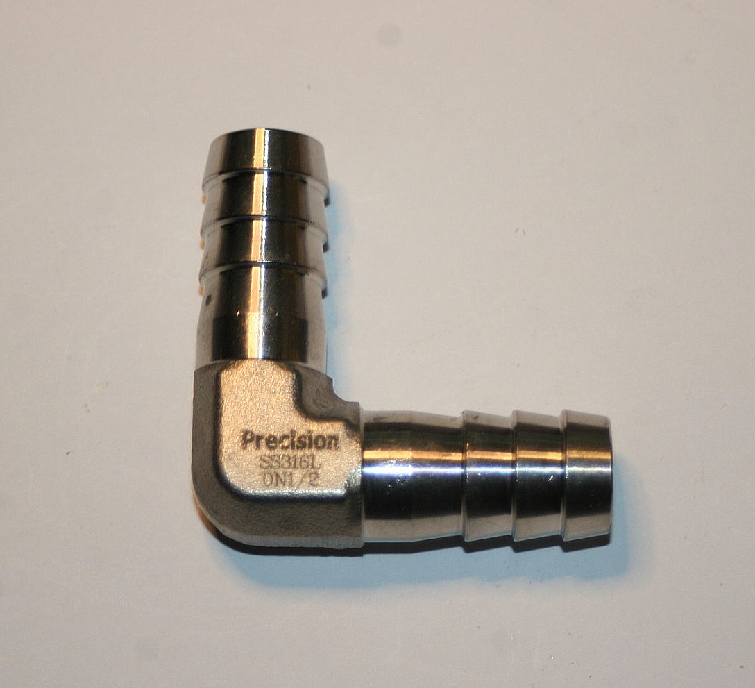 1/2 OD Barb 316ss Elbow Hose Fitting Precision DN1/2