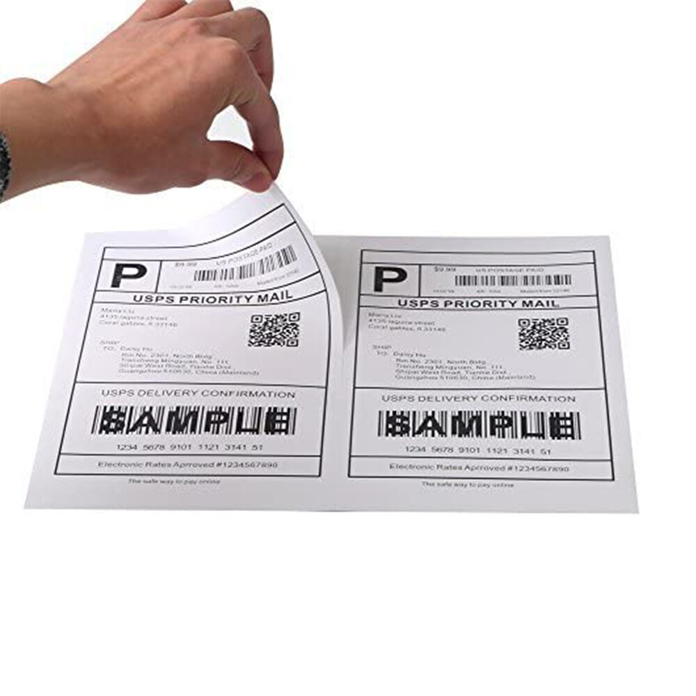 8.5″X5.5″Half Sheet Self Adhesive Shipping Labels 2 Per Sheet for UPS Fedex