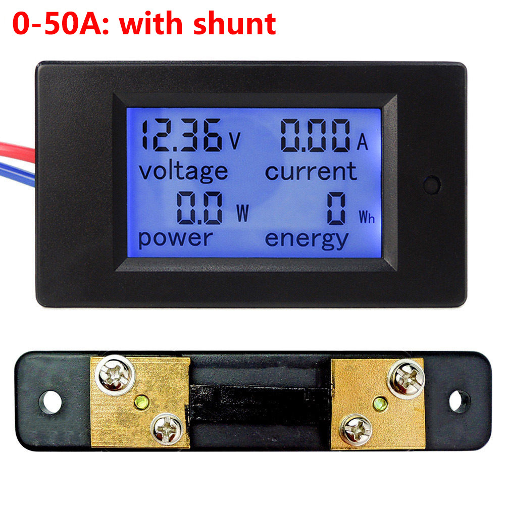DC 6.5~100V 20-50-100A LCD Digital Combo Panel Display Volt Amp Power Watt Meter