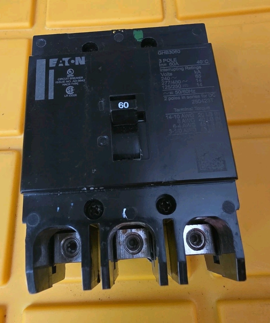 Eaton GHB3060 Circuit Breaker 60A 3 Pole 277/480VAC