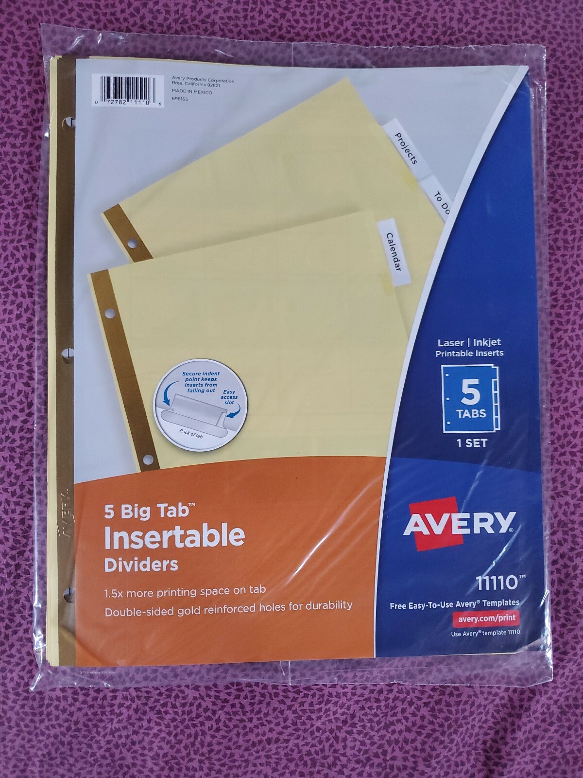 5X! AVERY Worksaver Big Tab Divider Blank -8.50″ X 11″ – 5 (ave11110) New