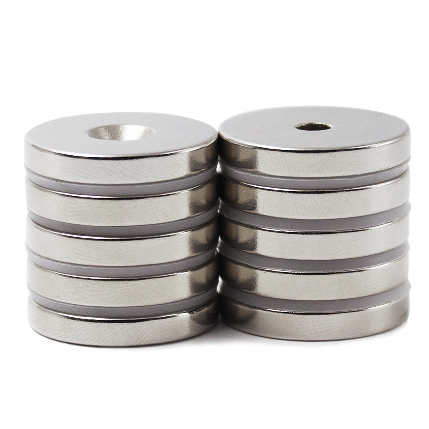 10 50 Strong Countersunk Ring Magnets 3/4″ x1/8 ” Hole 3mm Rare Earth Neodymium