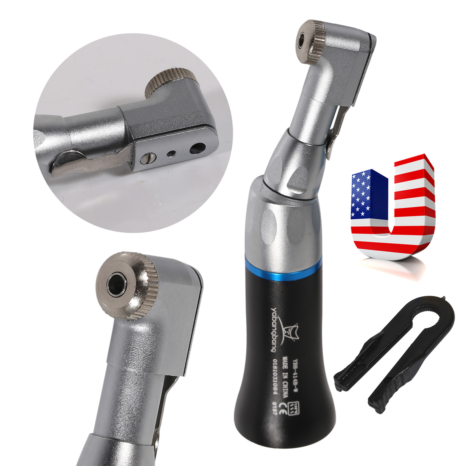 Dental low slow speed straight handpiece/ contra angle / air motor 4Hole Black