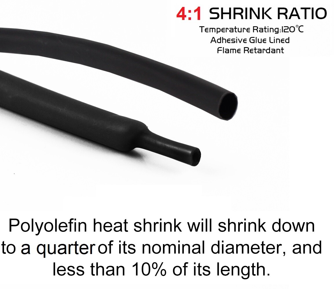 4:1 Heat Shrink Tubing Waterproof Dual Wall Adhesive Shrinkable Tubes Wires Wrap