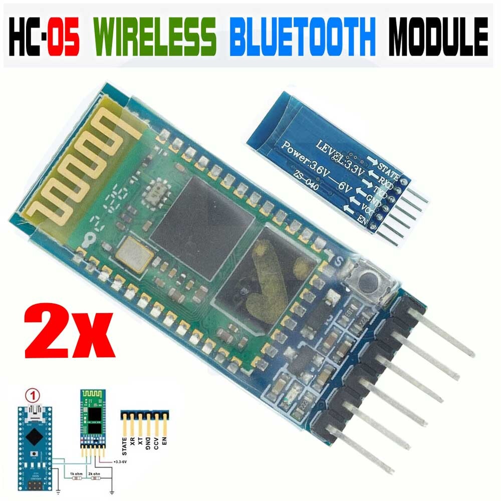 2Pcs HC-05 Wireless Bluetooth RF Transceiver Module anti-reverse For Arduino