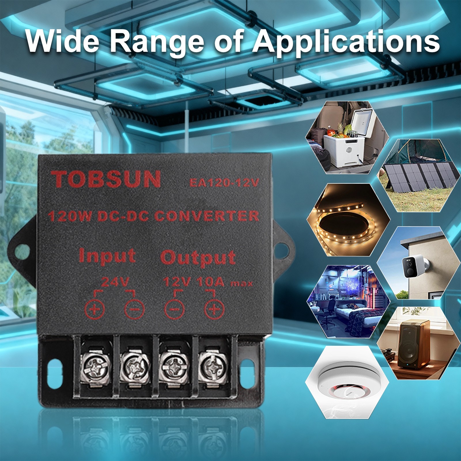 DC 12V 24V to 5V/12V 3A 5A 10A Power Converter Step Down Regulator Buck Reducer