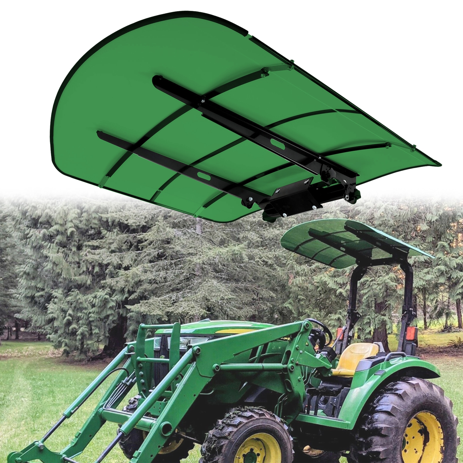 Tuff Top Tractor Canopy 52″ X 52″ For John Deere 2″ x 2″ or 2″ x 3″ ROPS Green