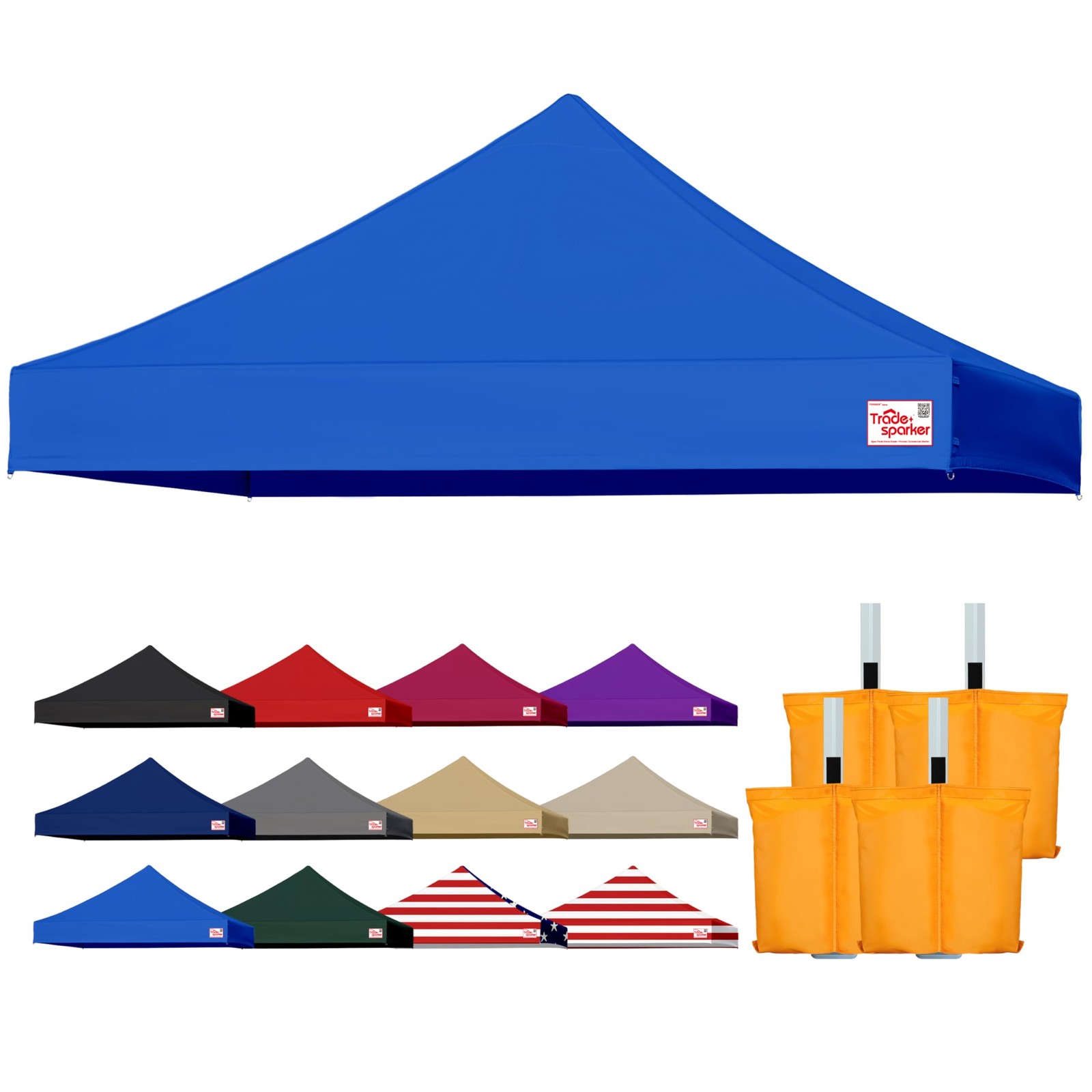 Tradesparker 10X10 Commercial Pop Up Canopy Replacement Top-Windproof