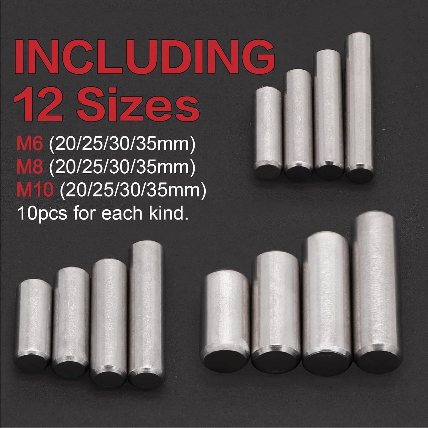 120pc Cylindrical Dowel Pins Assortment
