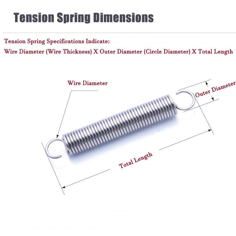 Φ0.5mm Extension Tension Spring With Hook 304 Stainless Steel Wire Dia:0.5mm