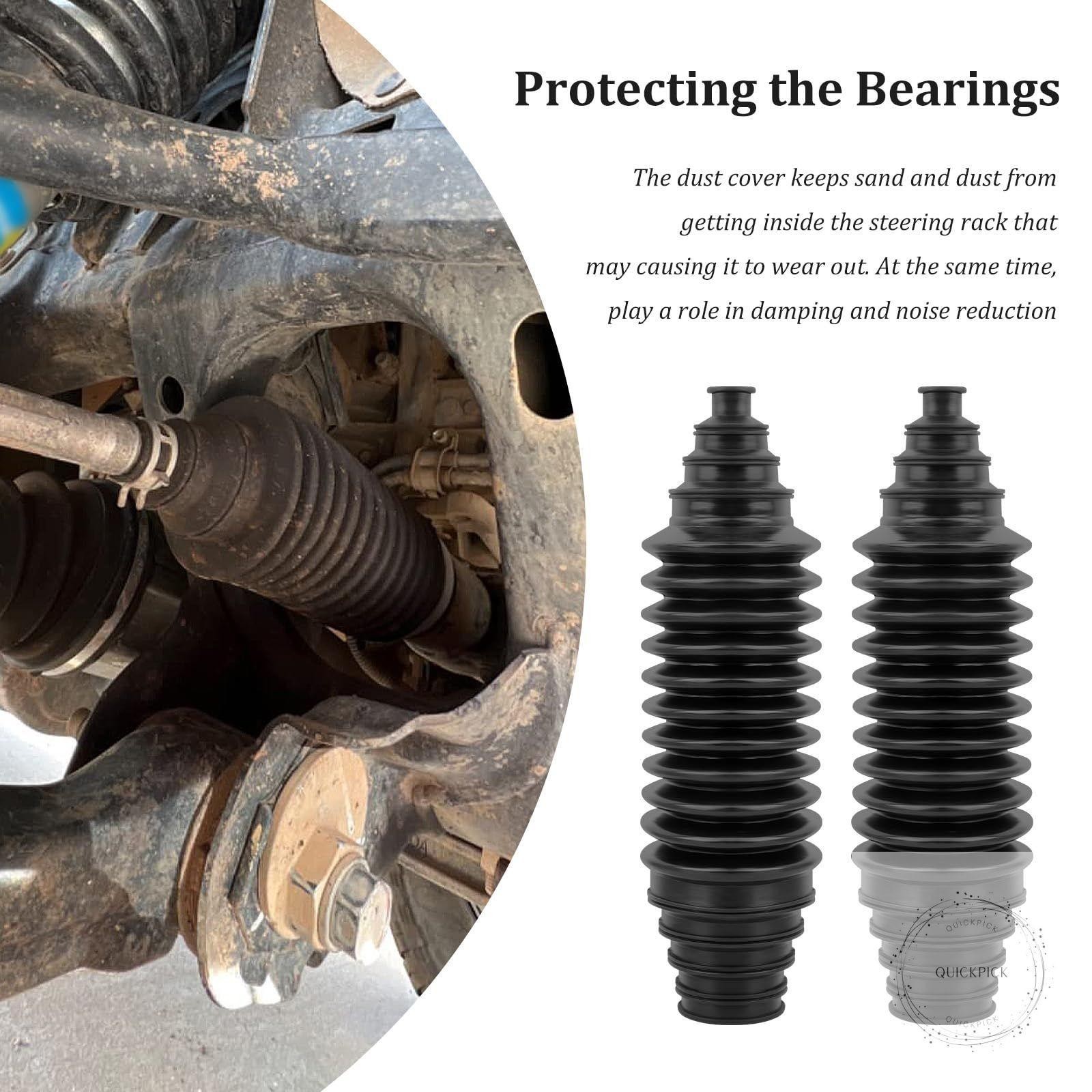 2pcs Steering Rack Boot Kit Adjustable Inner Tie Rod Bellows Dust Cover Set