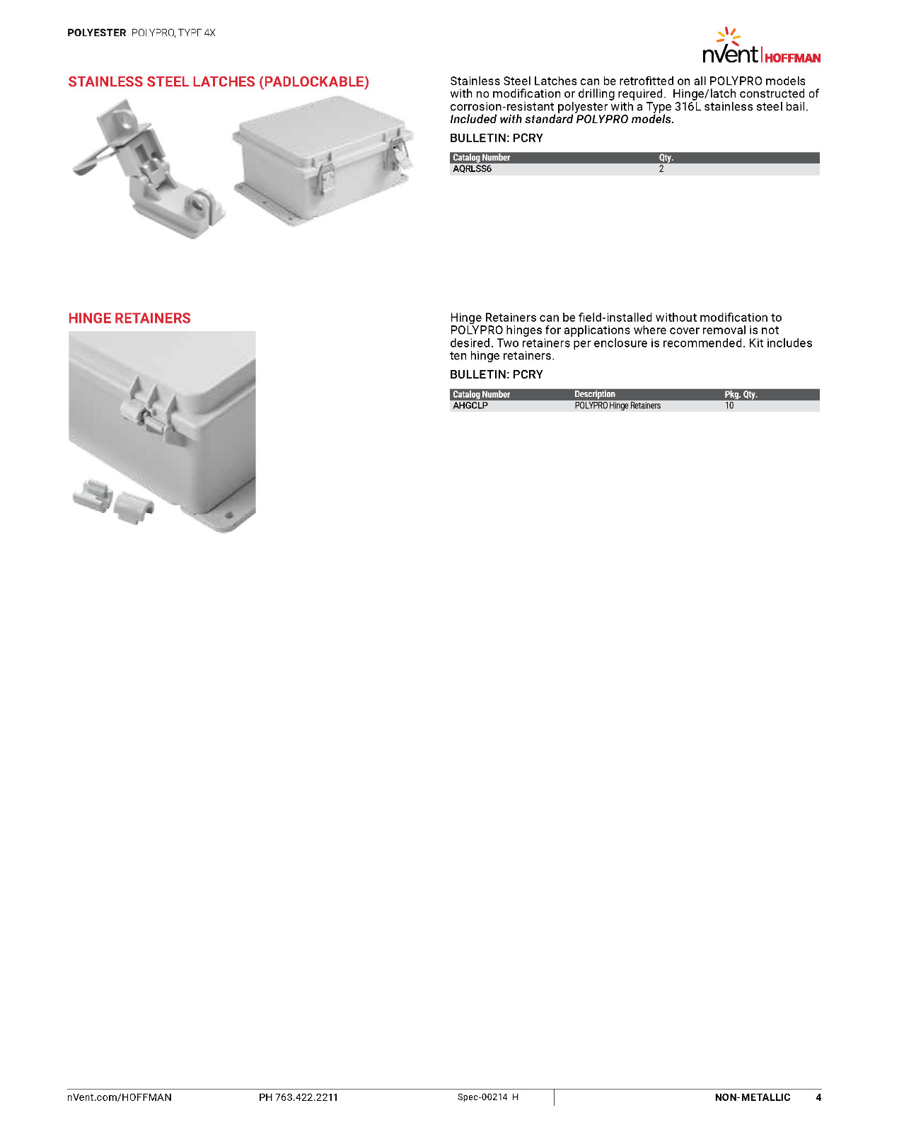 Hoffman A864PHCW Enclosure, PolyPro Window Type, 4X, 8.12 x 6.12 x 4.38 (NOS)